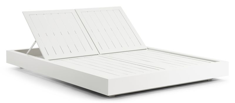 Como Bed white aluminum double chaise lounge – another view (2)
