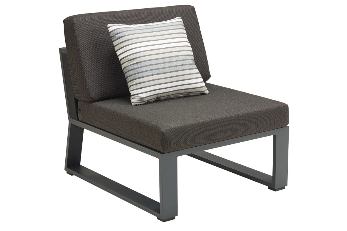 Cofy aluminum and teak outdoor sectional with drink cooler coffee table – another view (2)