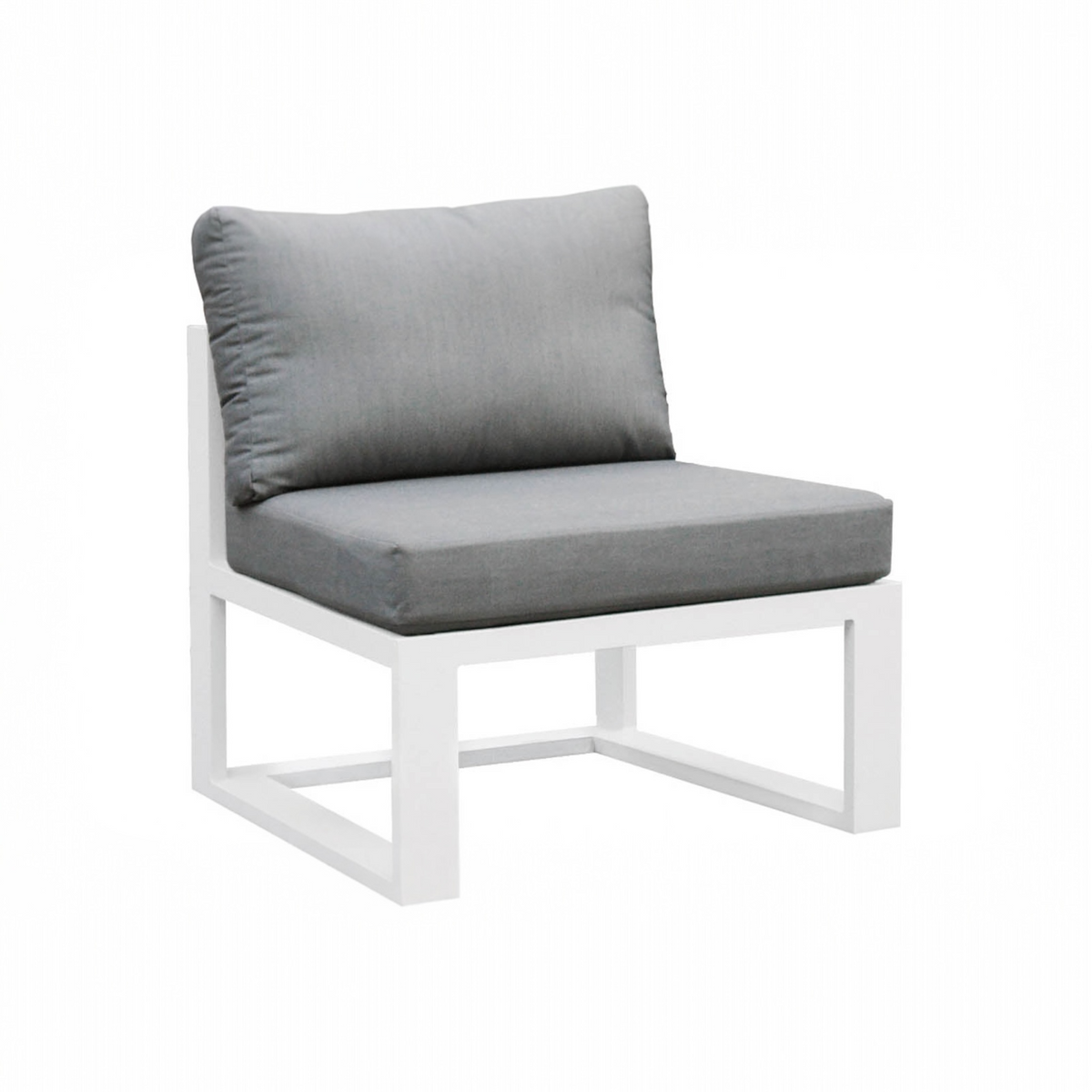 Belly white aluminum outdoor armless chair module