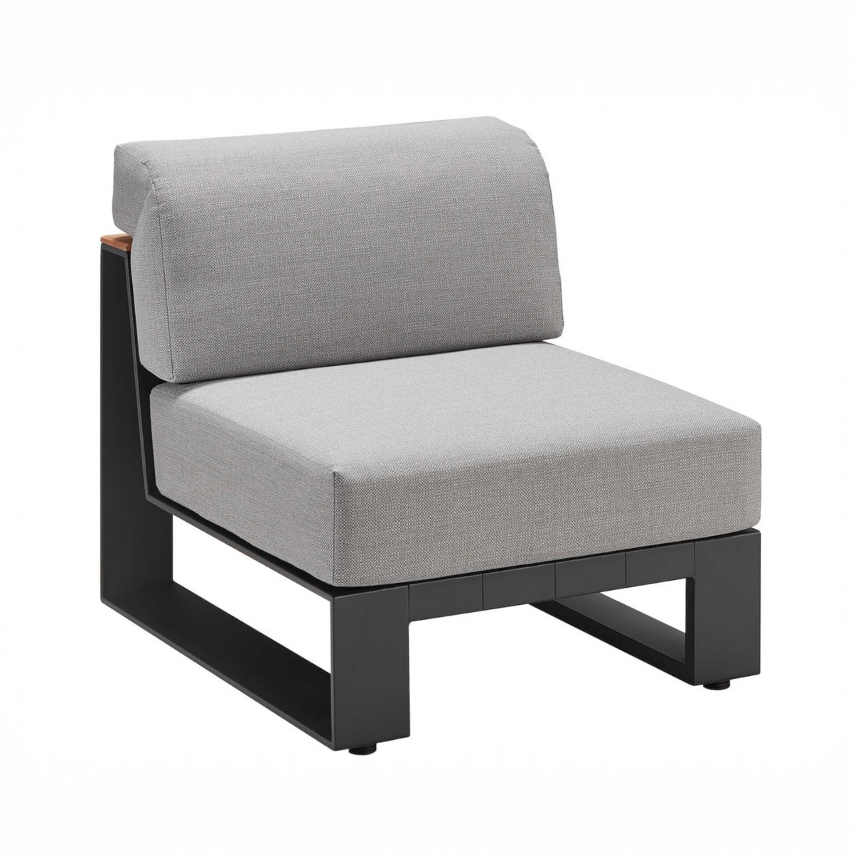 Sofy aluminum and teak armless chair module