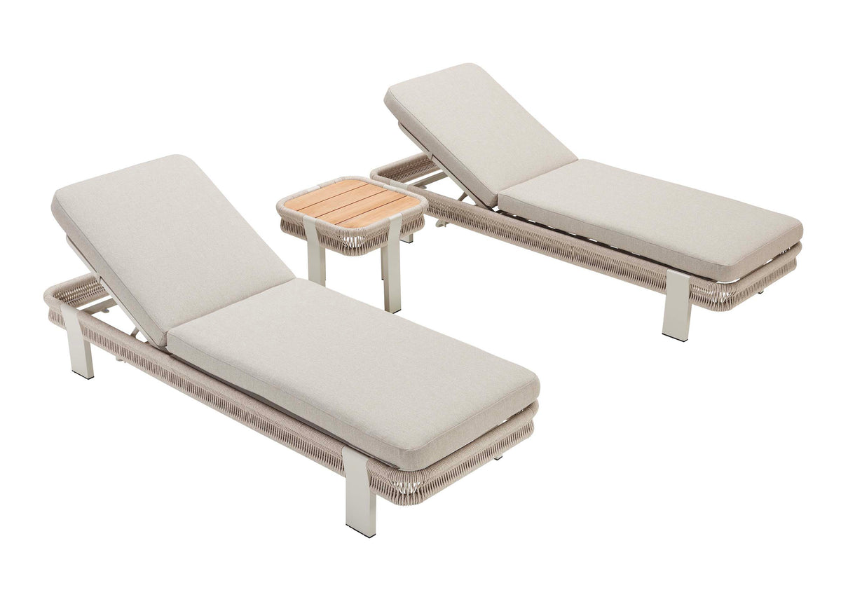 Olby aluminum and beige rope chaise lounge – another view