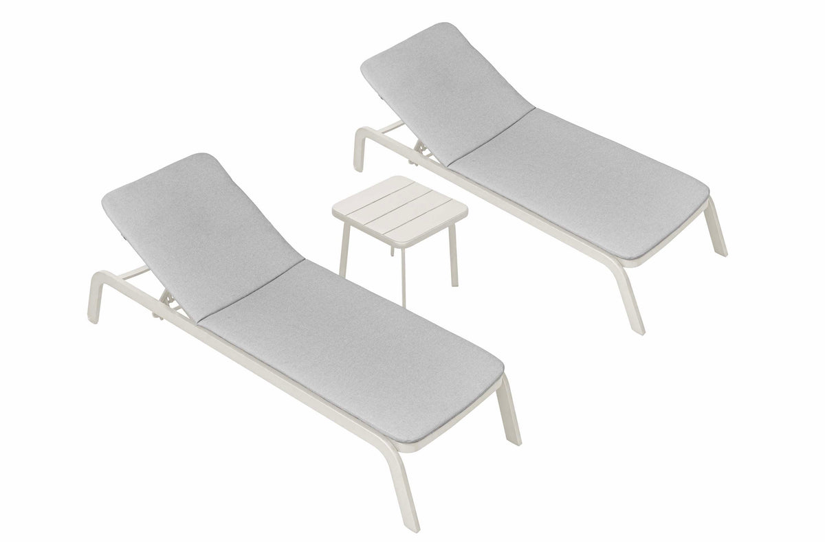 Joy aluminum sun lounger in beige