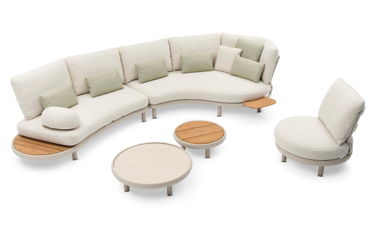 Rosa modular aluminum outdoor sofa set with thick cushions