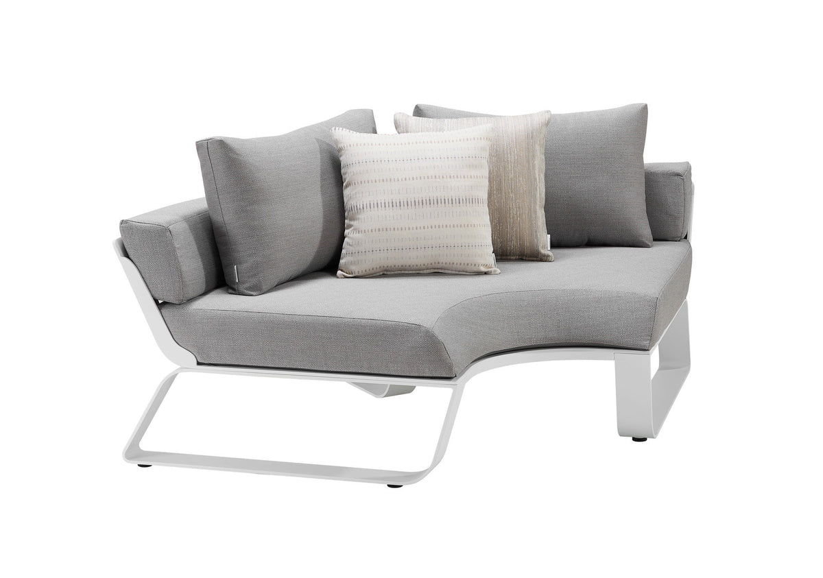 Armchair from the Aily L-shaped aluminum and teak outdoor sectional – another view