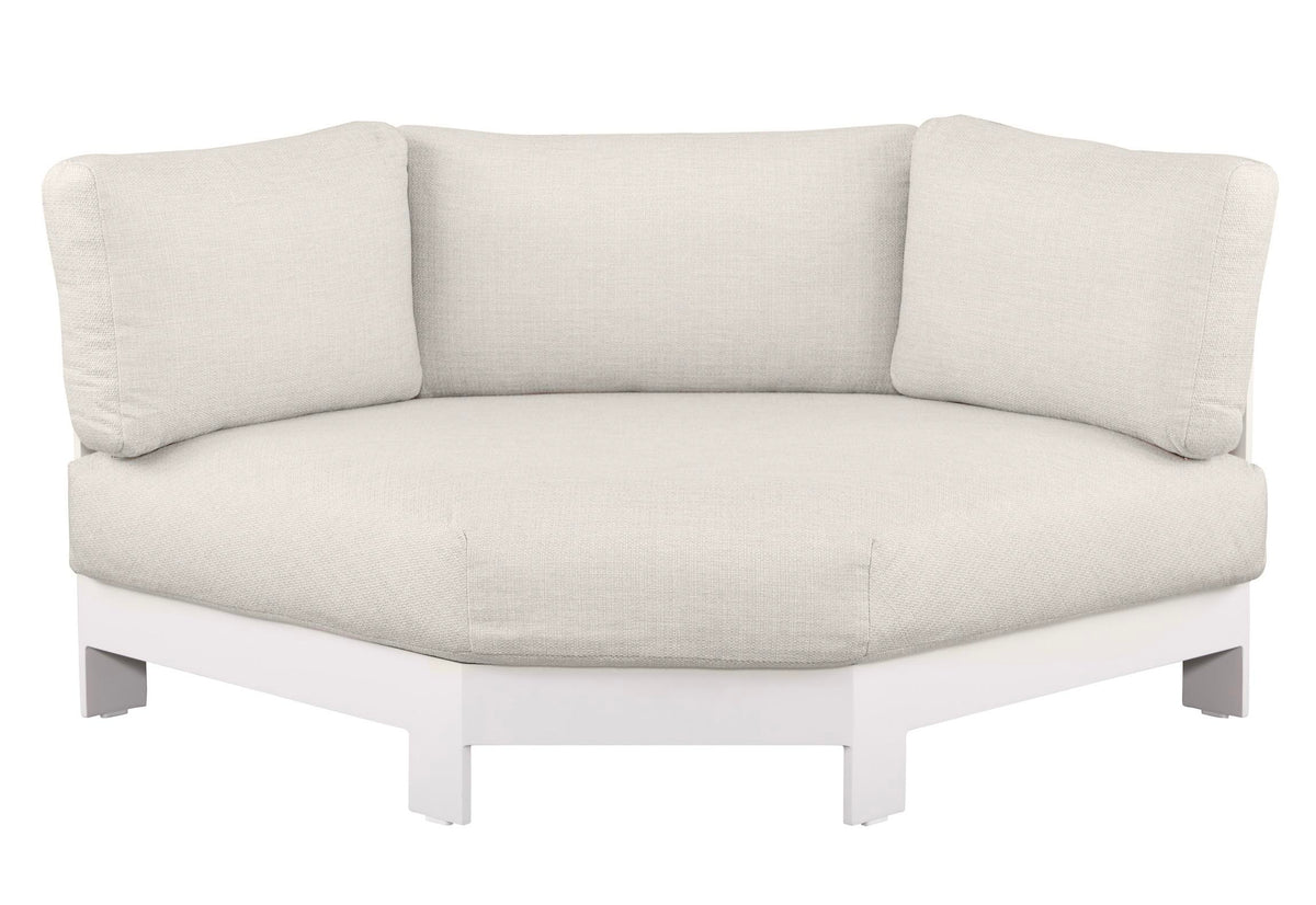 Armchair from the Iris 7-seat white modular aluminum outdoor sectional