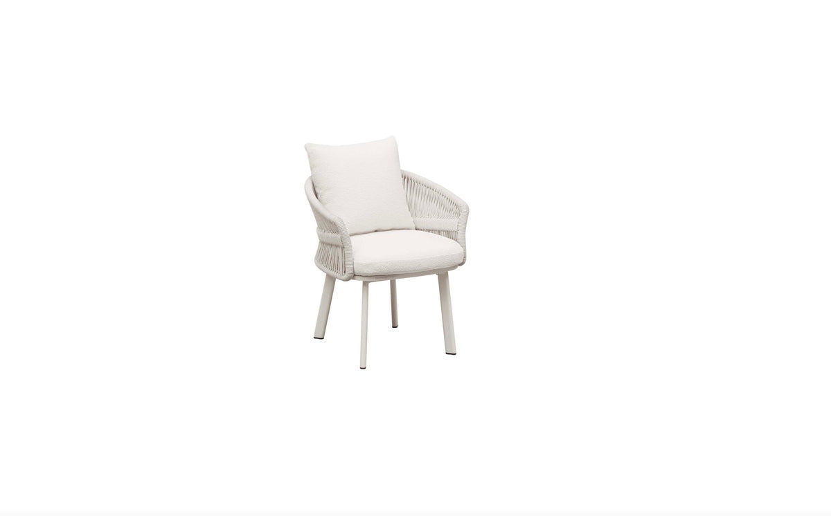 Armchair from the Laska 6-seat beige rope outdoor dining set – another view