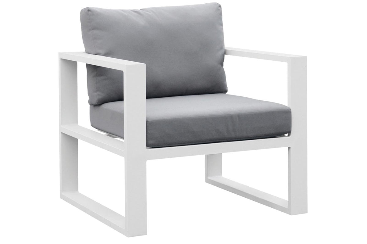 Jelly Mini small aluminum patio set with loveseat, two armchairs and ceramic table – another view