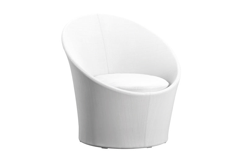 Luna white balcony furniture set with two round armchairs and small table