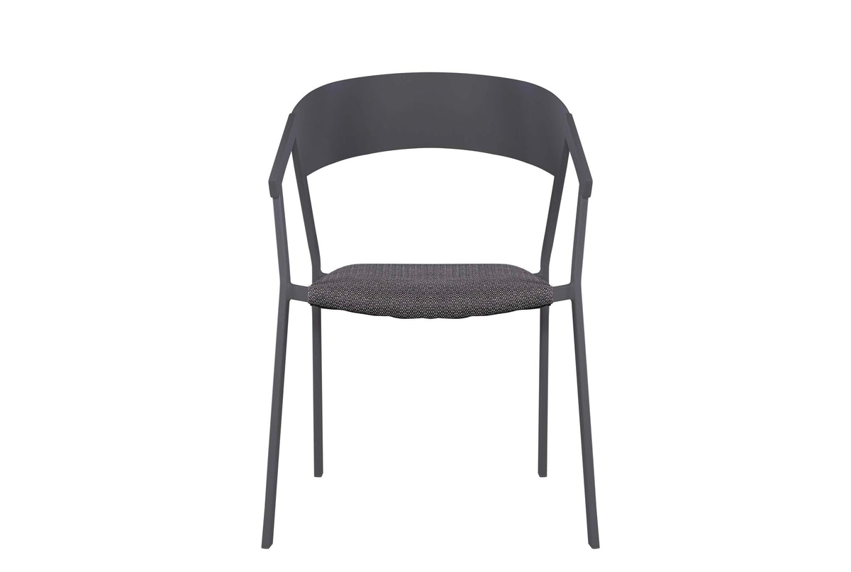 Lara stackable aluminum dining armchairs with curved back, set of 2 – another view (2)