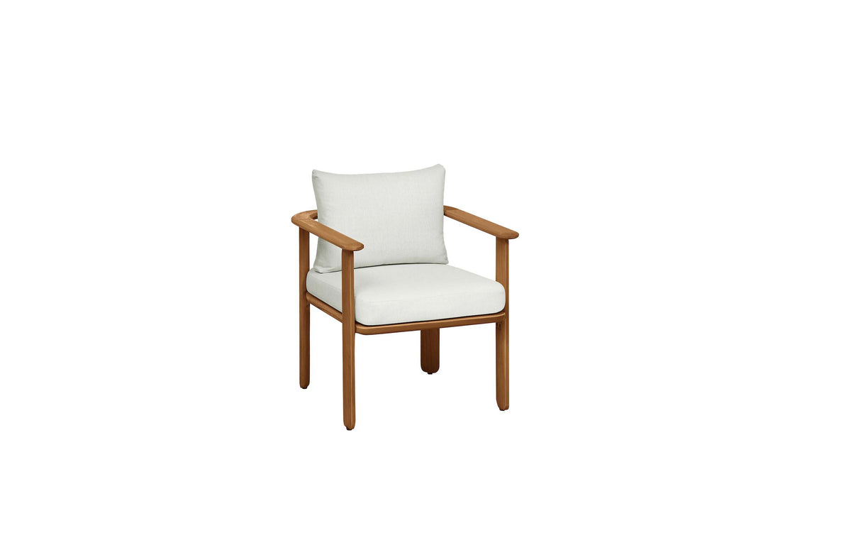 Roma 8-seater solid teak outdoor dining set with slatted armchairs – another view