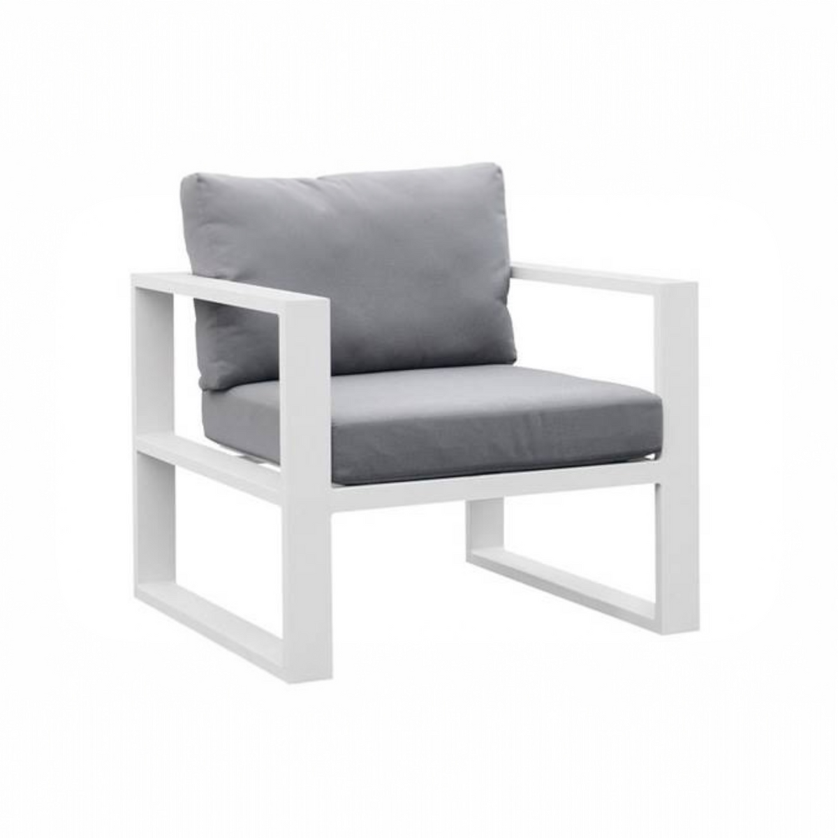 Belly white aluminum outdoor armchair