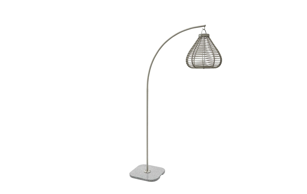 Apollo beige arched solar outdoor floor lamp