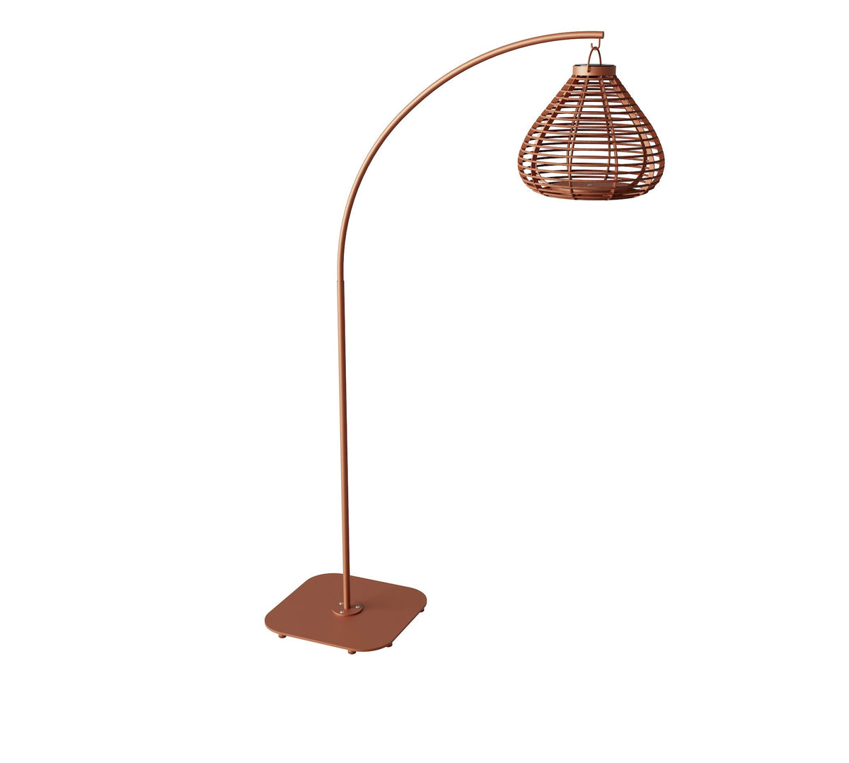 Apollo orange arched solar outdoor floor lamp – another view