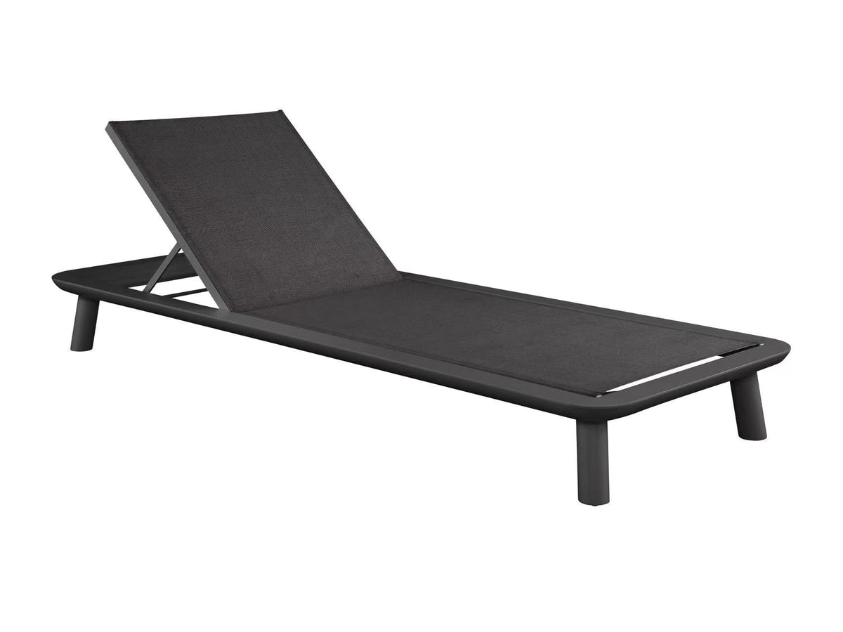 Lara low-profile aluminum textilene chaise lounge