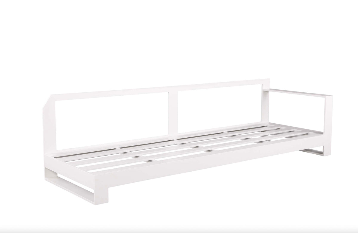 Iris 7-seat white modular aluminum outdoor sectional – another view