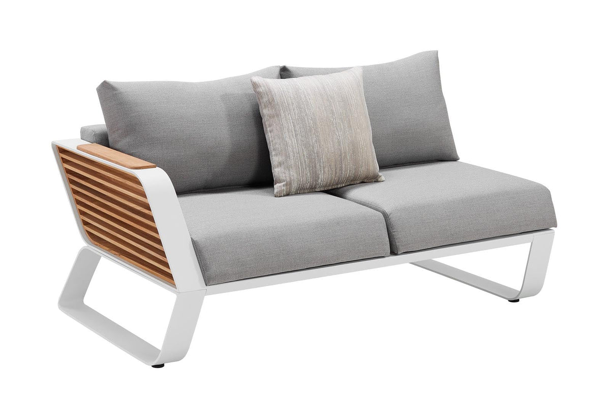 Chaise from the Aily L-shaped aluminum and teak outdoor sectional – another view