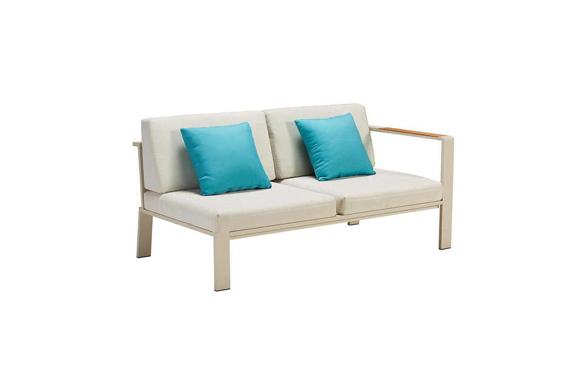Chaise from the Noffy Cosy Plus large aluminum and teak outdoor corner sofa set – another view