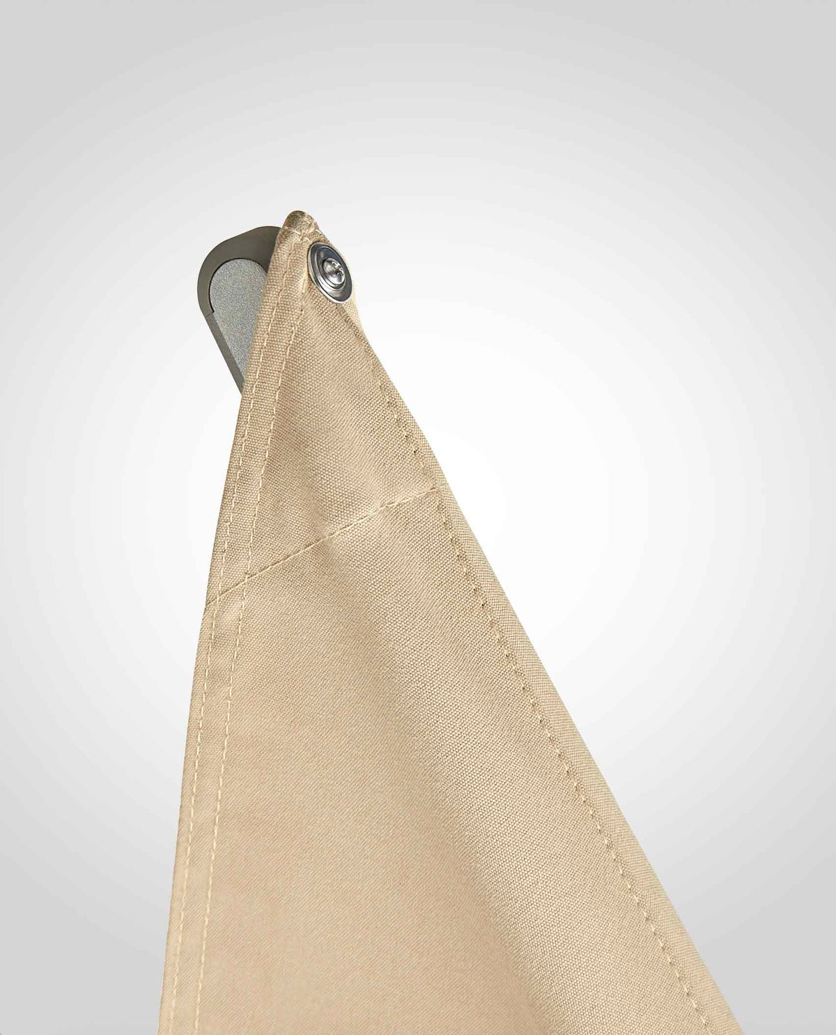Sofy gray aluminum 3 x 3 m offset umbrella with beige canopy – another view