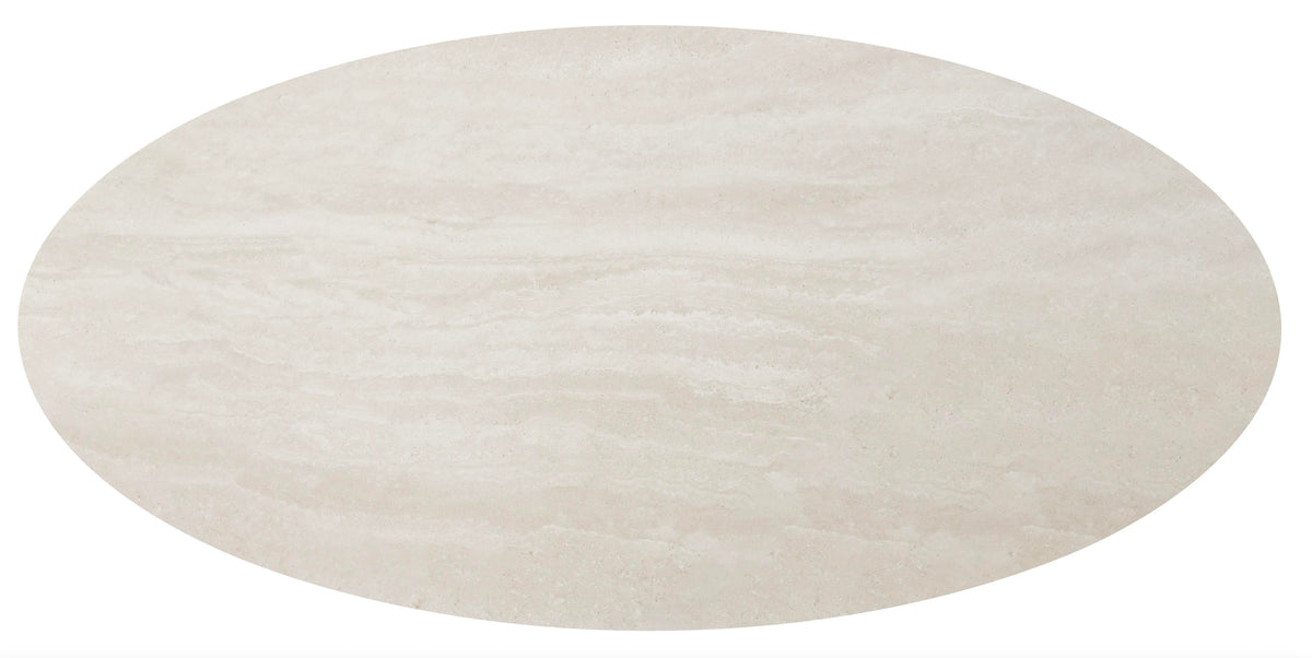 Nino glossy ceramic oval outdoor dining table – close-up detail (3)