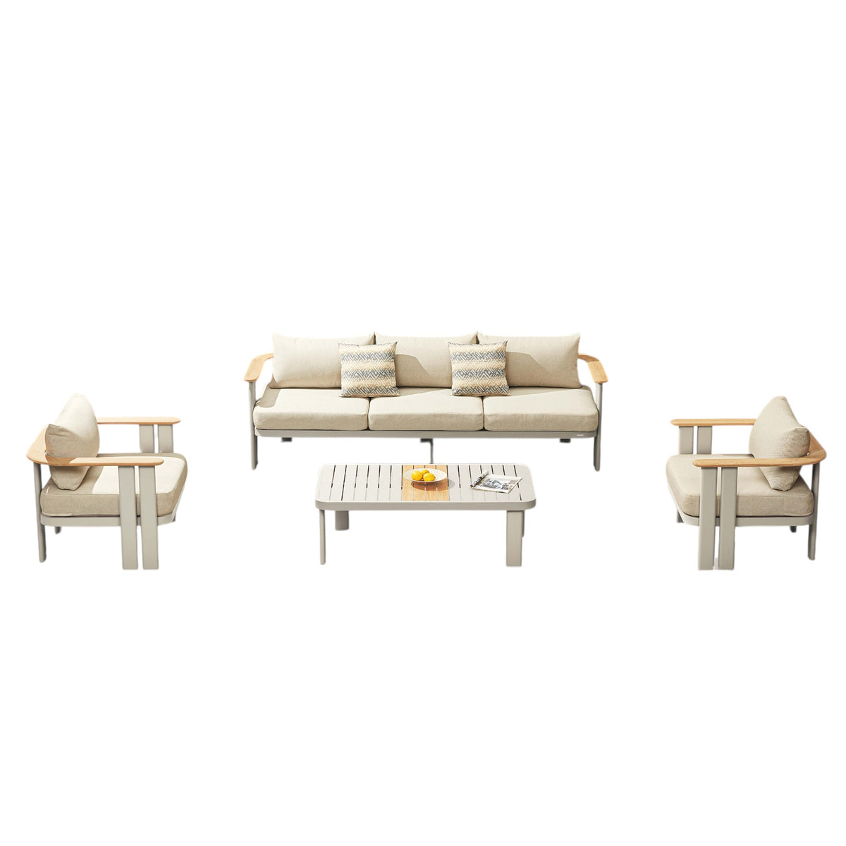 Elon 5-seat aluminum patio set with deep padded cushions