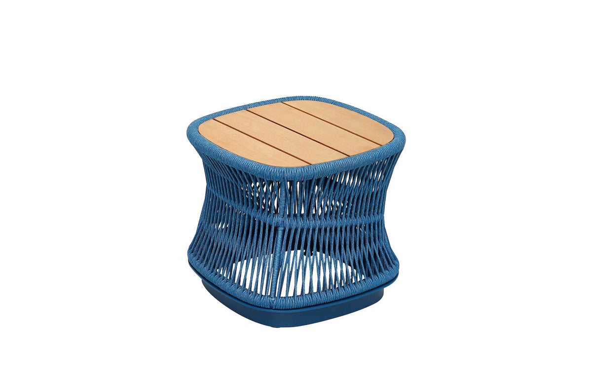 Laska curved blue rope outdoor corner sofa set with ceramic coffee table – another view (2)