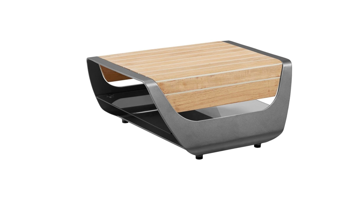 Onda gray aluminum pool lounger with side table – another view (2)