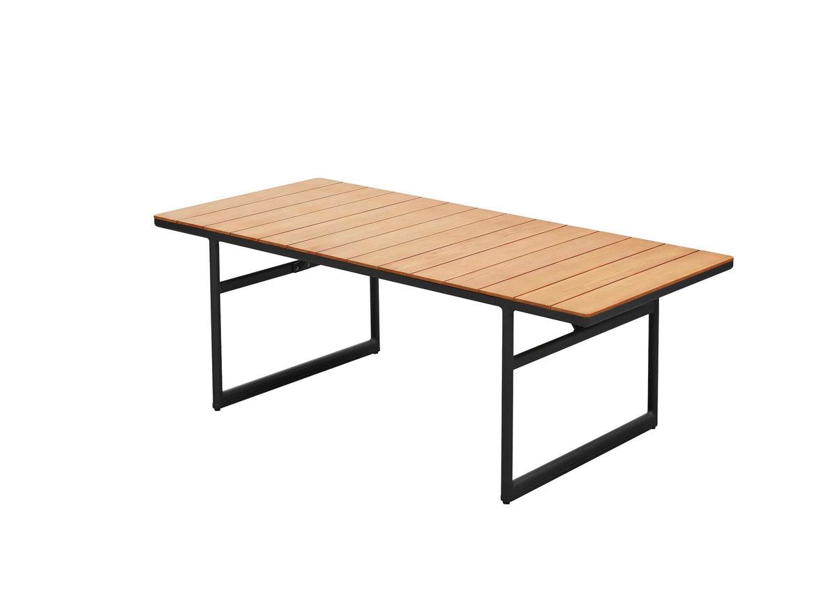 Rio 6-seat minimalist aluminum and teak dining set