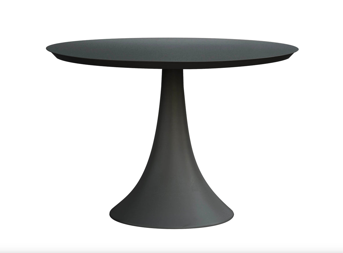 Fano black all-aluminum round patio table