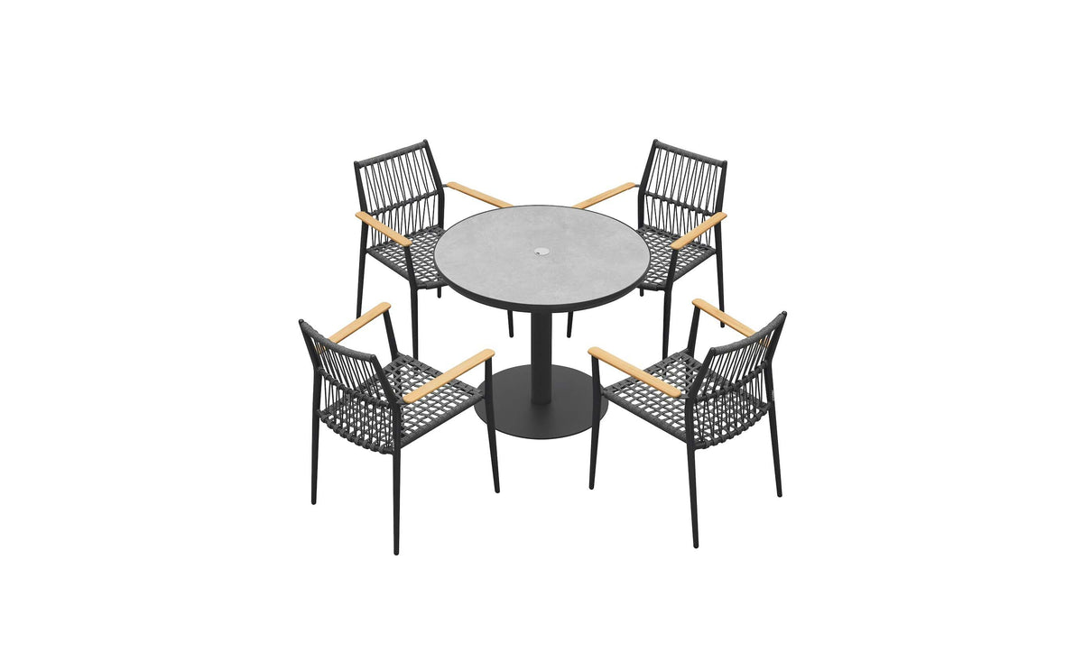Sarran round ceramic-top terrace table, 90 cm