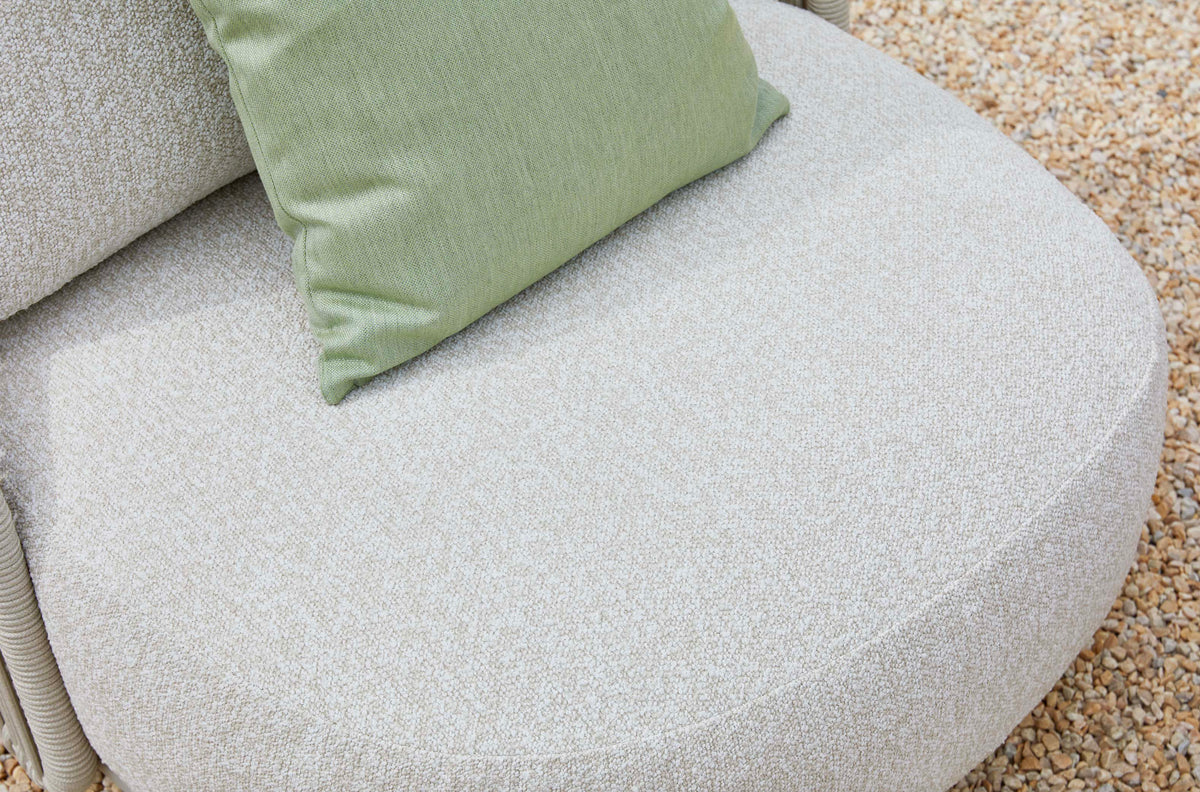 Aura beige rope outdoor lounge set with free-form ceramic coffee table – close-up detail (2)
