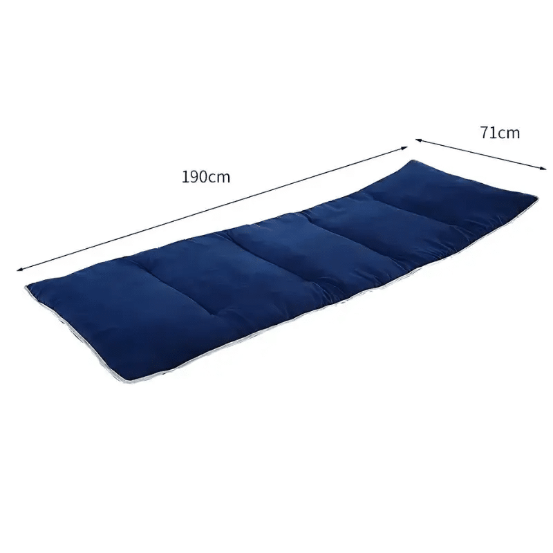 Rectangular striped sun lounger cushion – blue variant, dimensions diagram