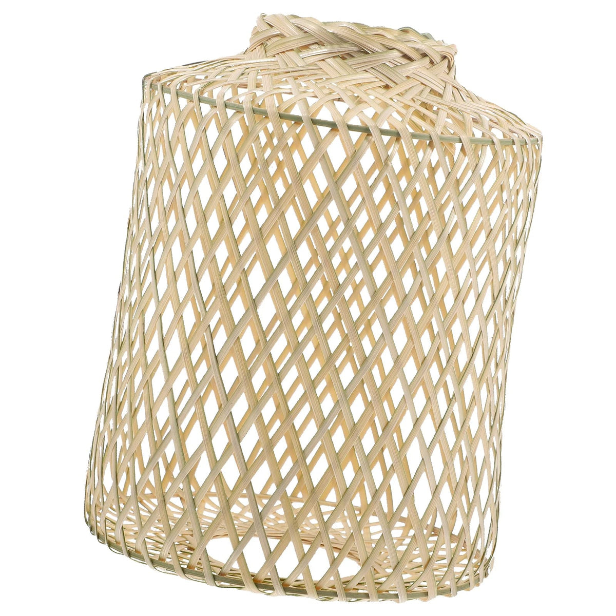 Retro woven wicker-look lantern lamp shade