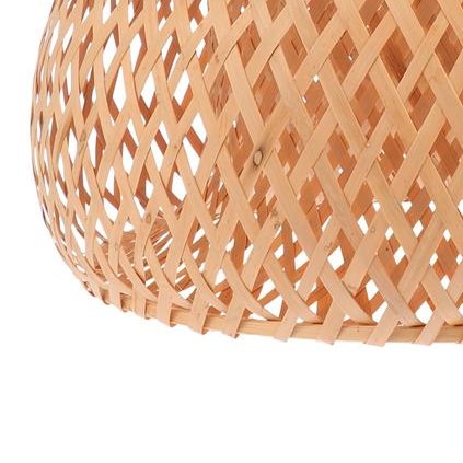 Flared handwoven rattan basket lamp shade – close-up detail (2)