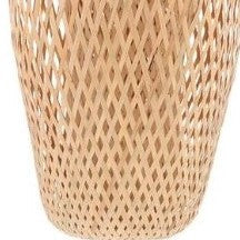 Handwoven natural rattan lantern lamp shade – close-up detail