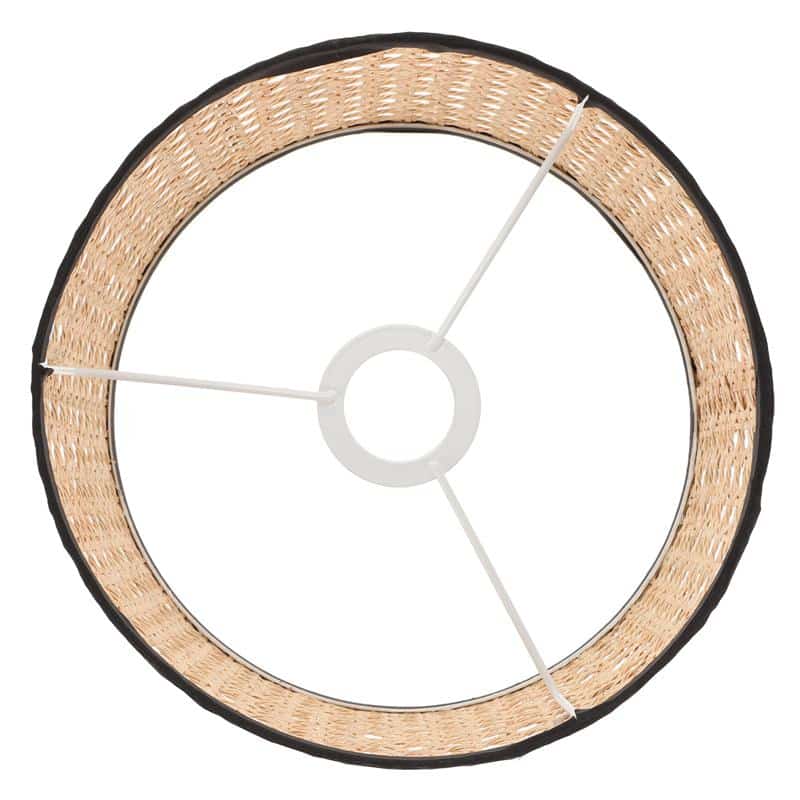 Retro handwoven rattan lamp shade – close-up detail