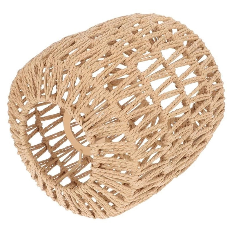 Small handmade natural rattan lamp shade – another view