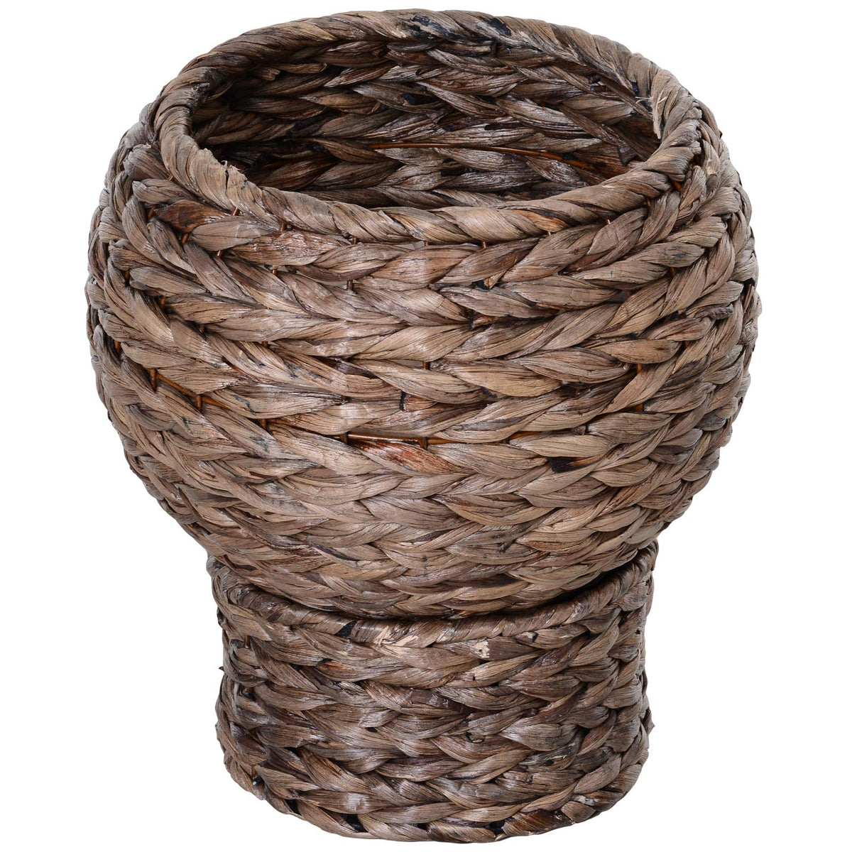 Natural rattan cat tree with a cushioned round basket – another view