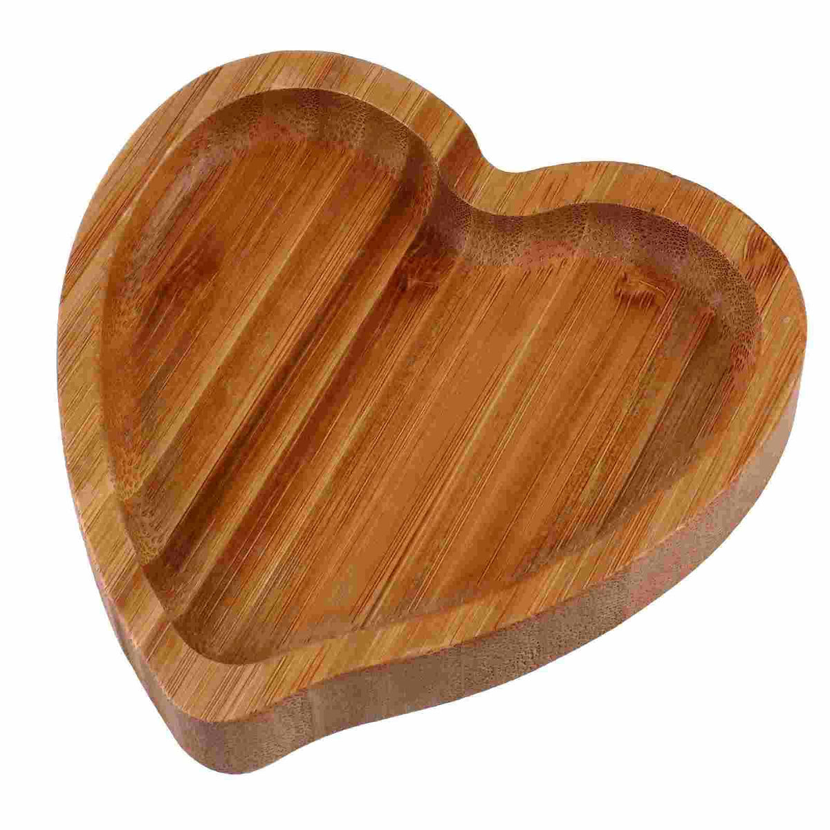 Heart-shaped handwoven bamboo plate