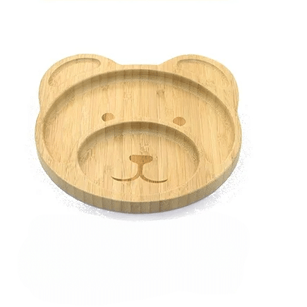 Bear-shaped divided bamboo baby plate – another view (2)