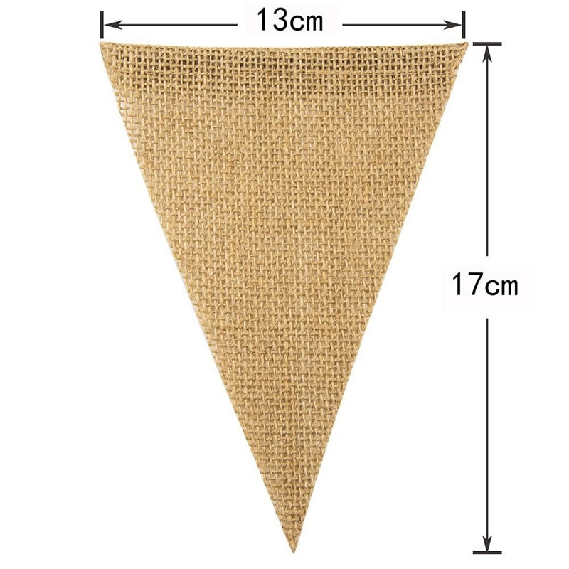 Vintage natural jute burlap banner – dimensions diagram