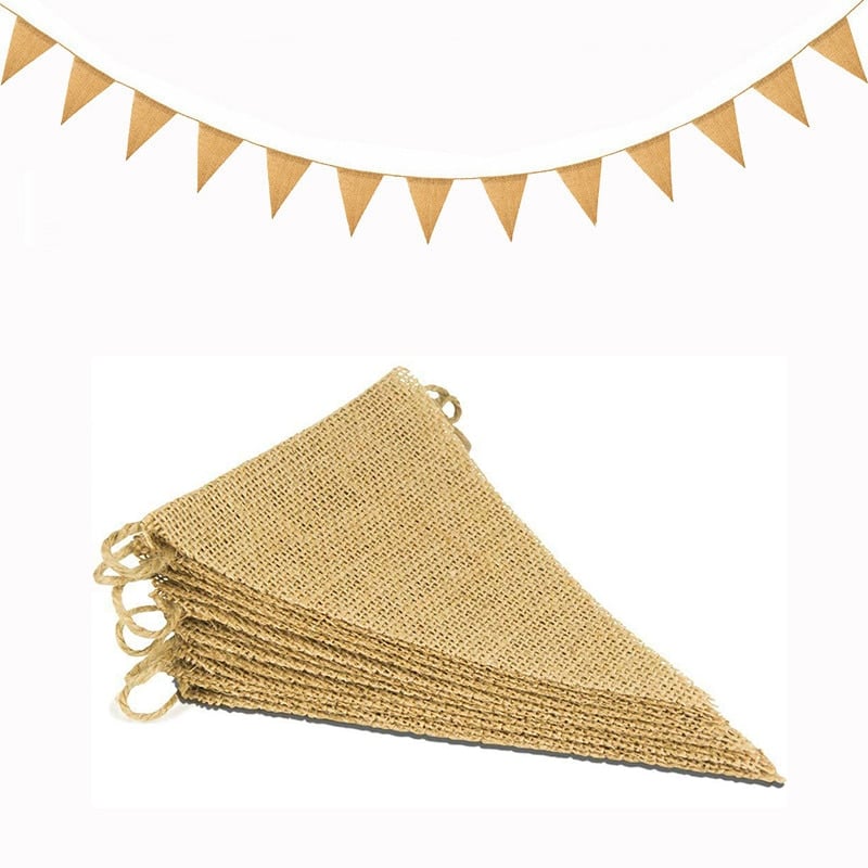 Vintage natural jute burlap banner