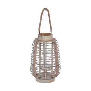 Handwoven natural rattan candle lantern