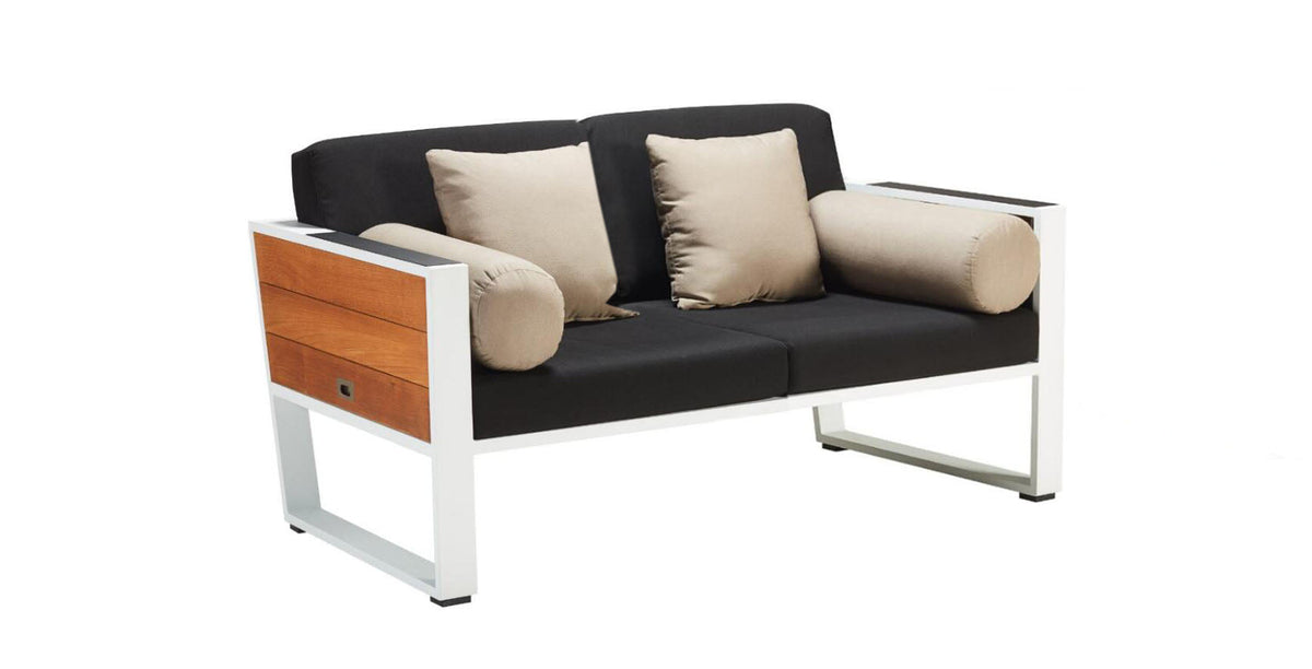 2-seat sofa from the York Mini loveseat patio set with ice bucket table and anthracite cushions
