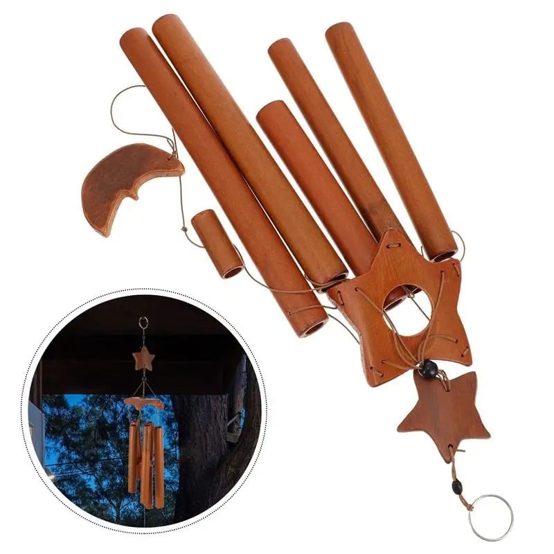 Star-shaped bamboo wind chime – multiple views