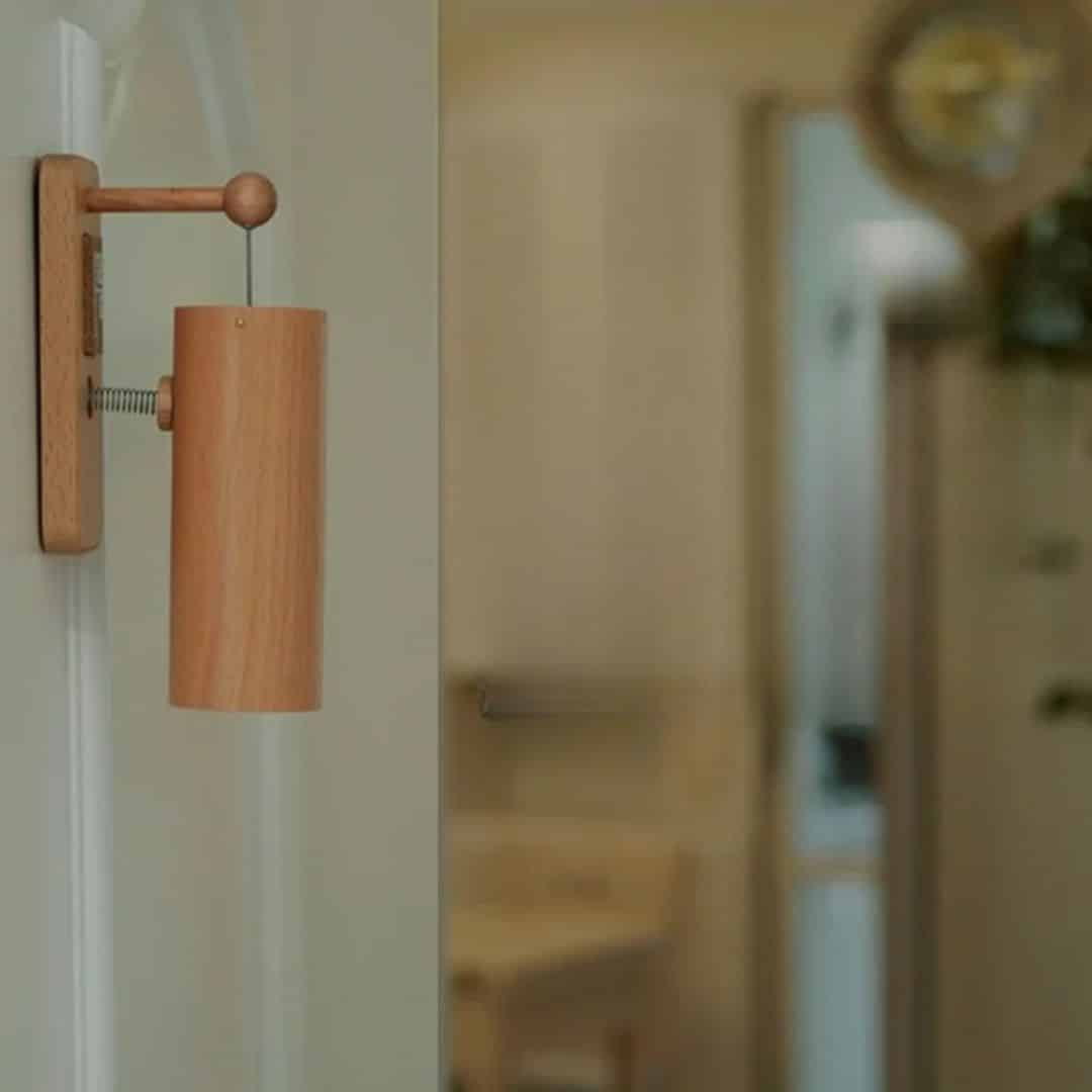 Japanese-style bamboo and rattan wind chime – shown in a room setting