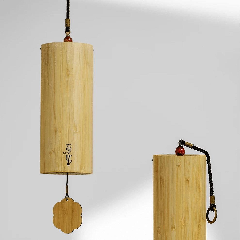 Nine-tube bamboo wind chime – close-up detail
