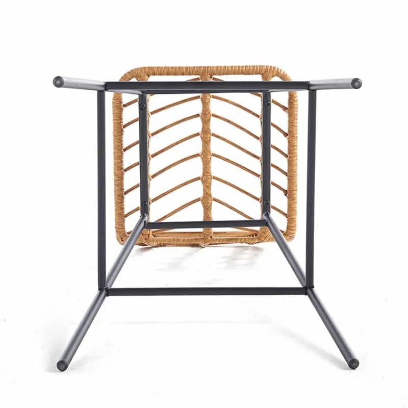 Tall rattan bar chair with a hand-braided backrest – close-up detail
