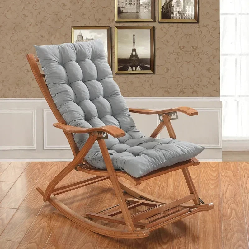 Washable sun lounger cushion – gray variant, shown in a room setting