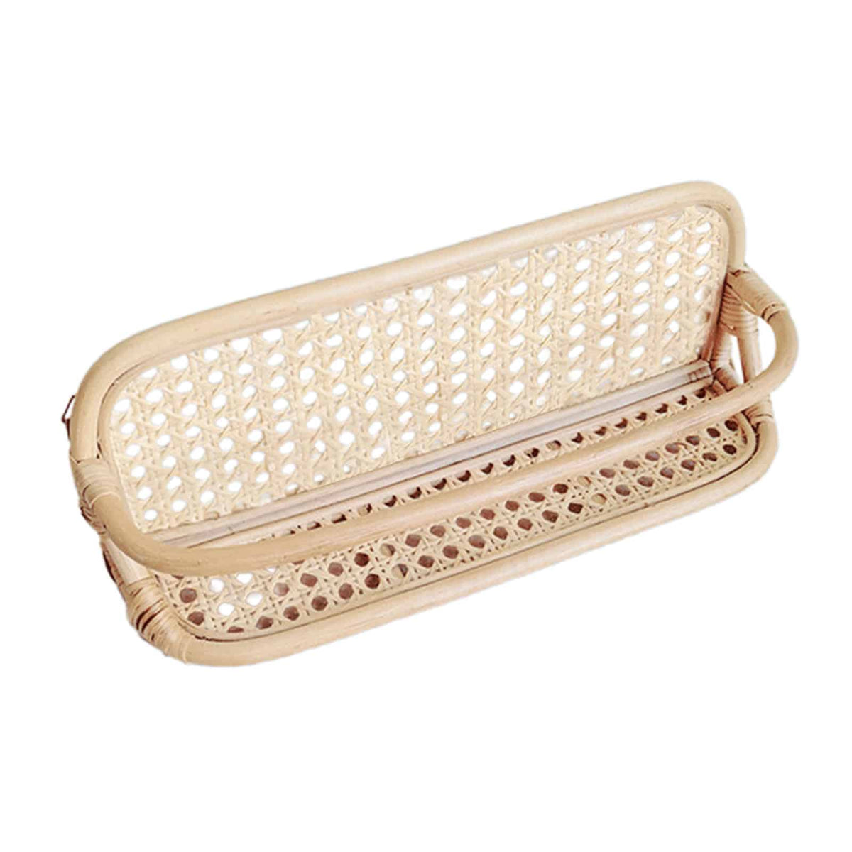 Hand-braided rattan wall hanger with metal hooks – another view (4)