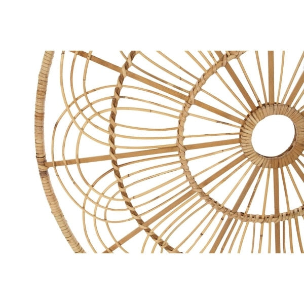 Round hand-braided rattan rosette wall decor – close-up detail (2)